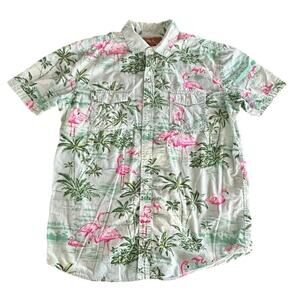 ⭐️ Red Camel Handcrafted Vintage Tropical Button Down Casual Shirt Mens Large‎